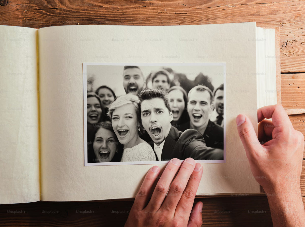 Old family photographs being preserved